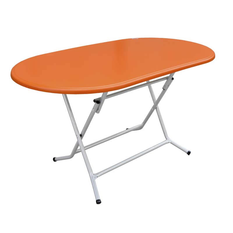 TABLE PLIANTE OVALE ORANGE