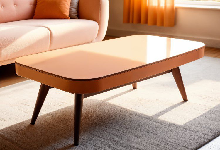 Table basse rectangulaire moderne avec coins arrondi