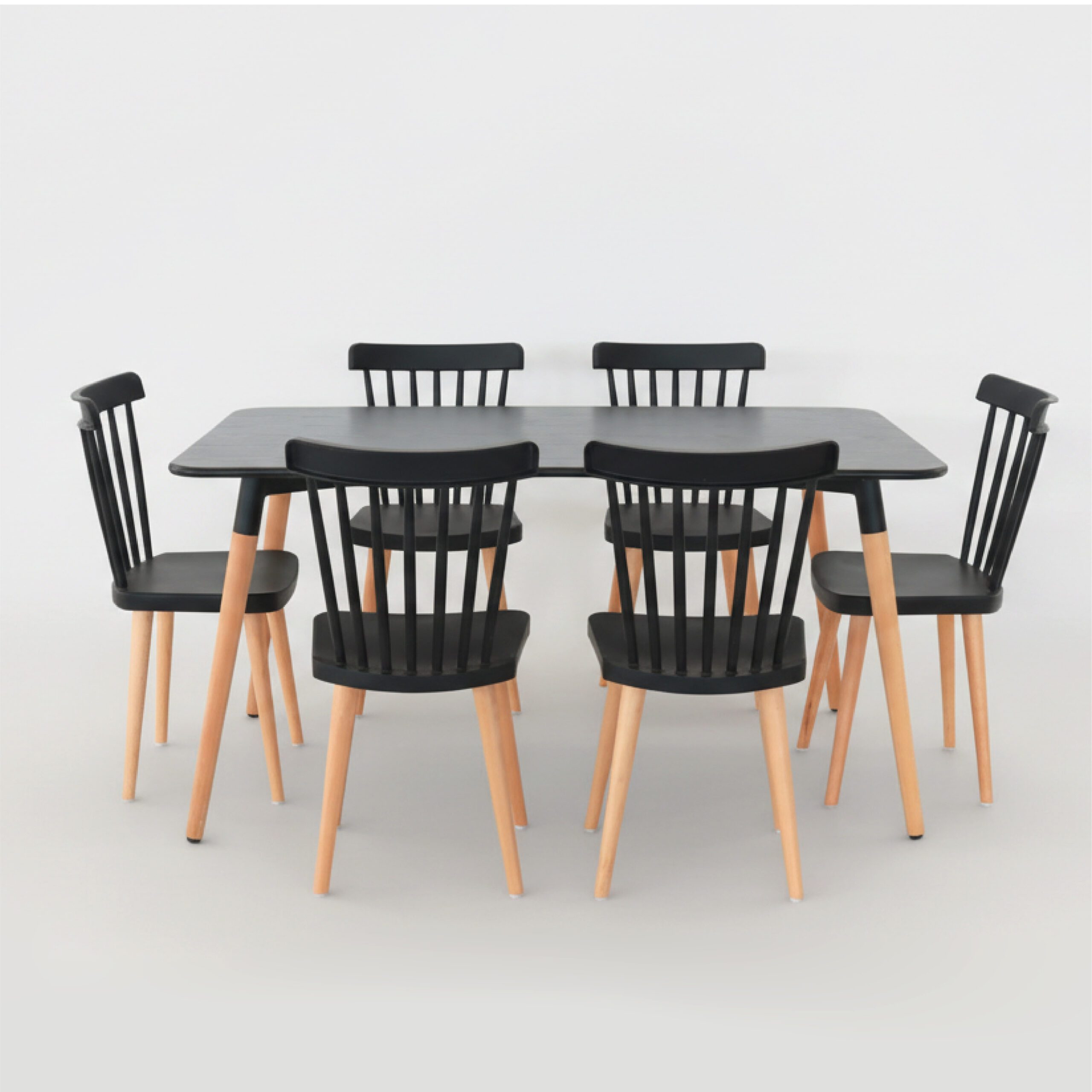PACK TABLE STOCKHOLM 150X90 +6 CHAISES HELSINKI SOCLE BOIS – Image 2