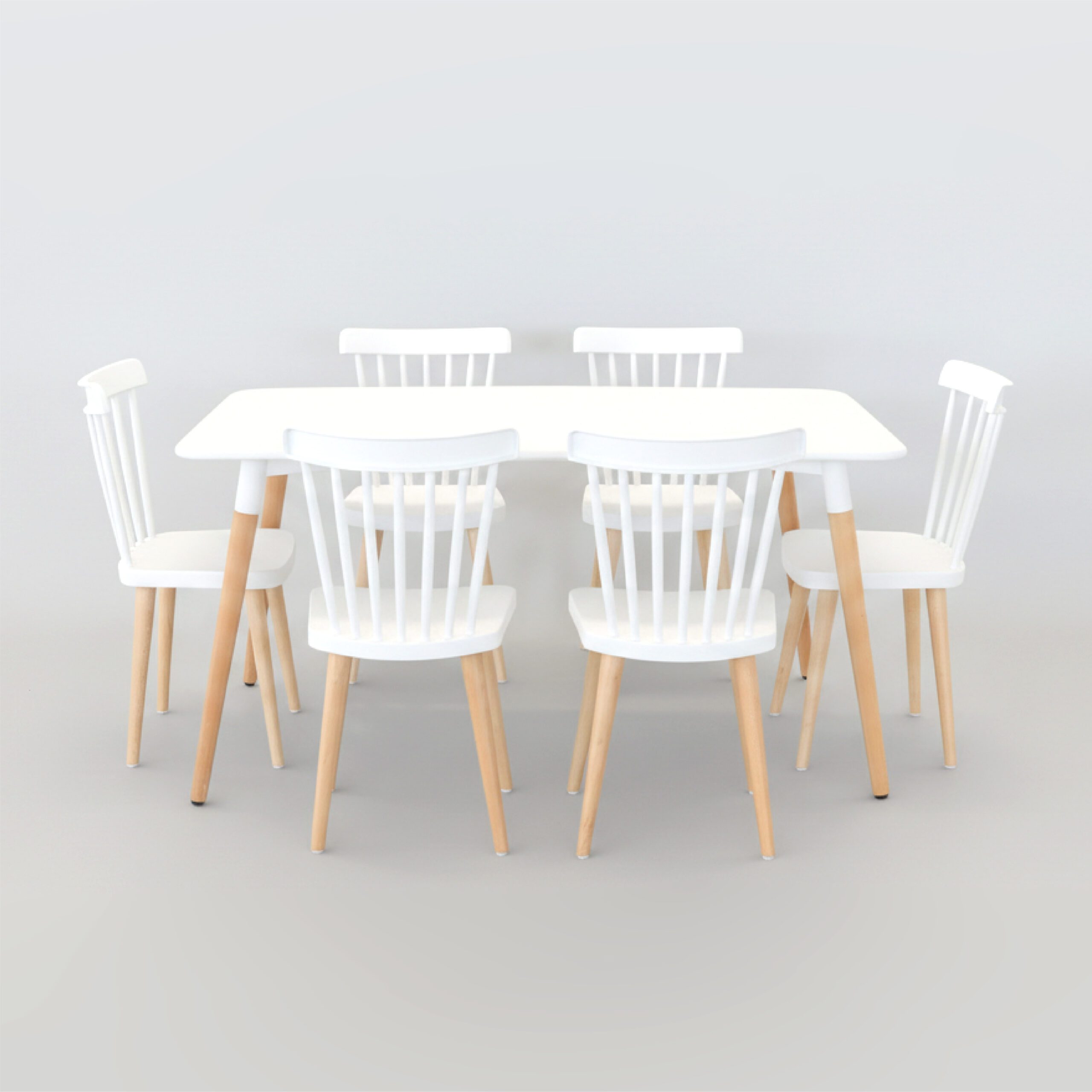 PACK TABLE STOCKHOLM 150X90 +6 CHAISES HELSINKI SOCLE BOIS – Image 4