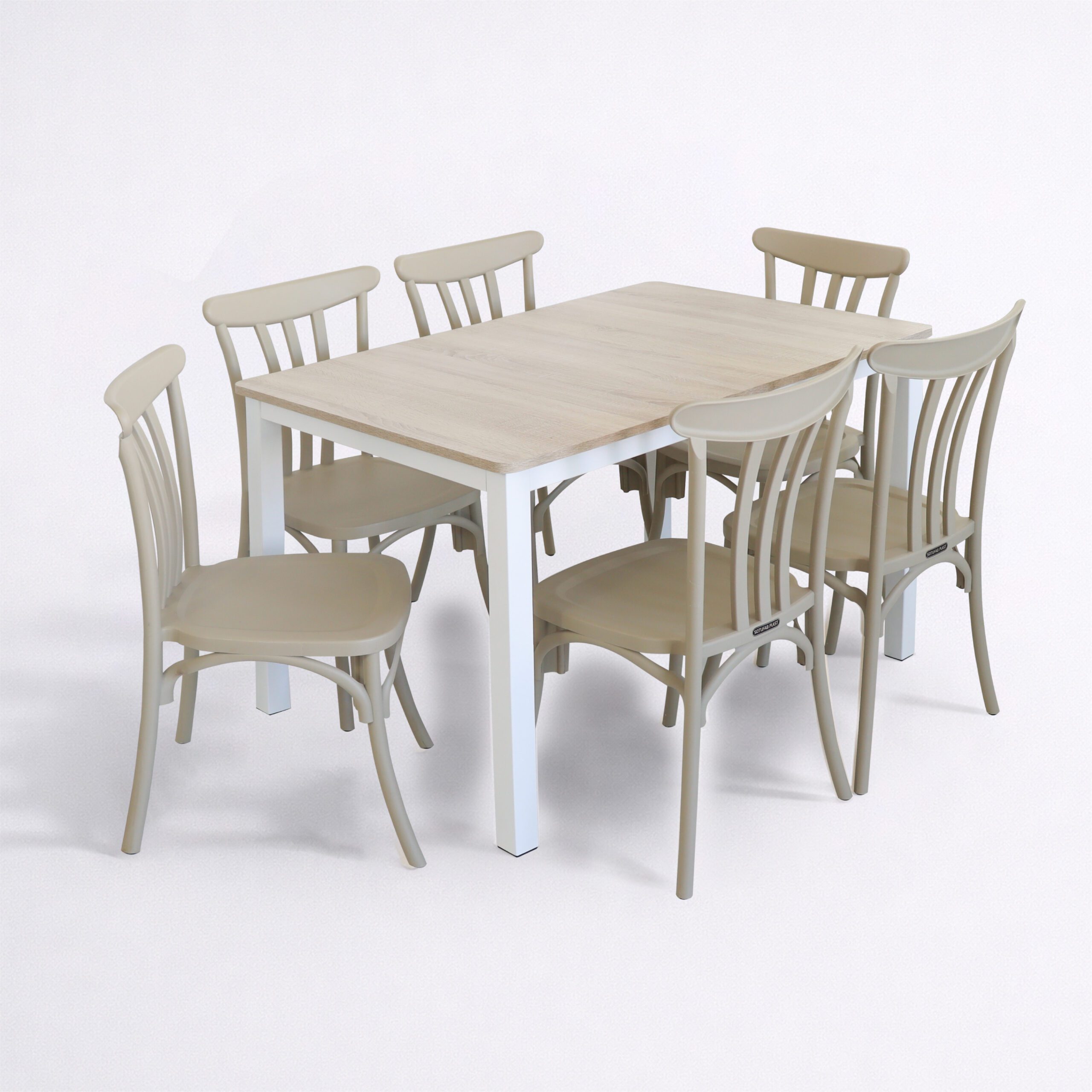 PACK TABLE SERENA 120 PVC +6 CHAISES PARIS – Image 2