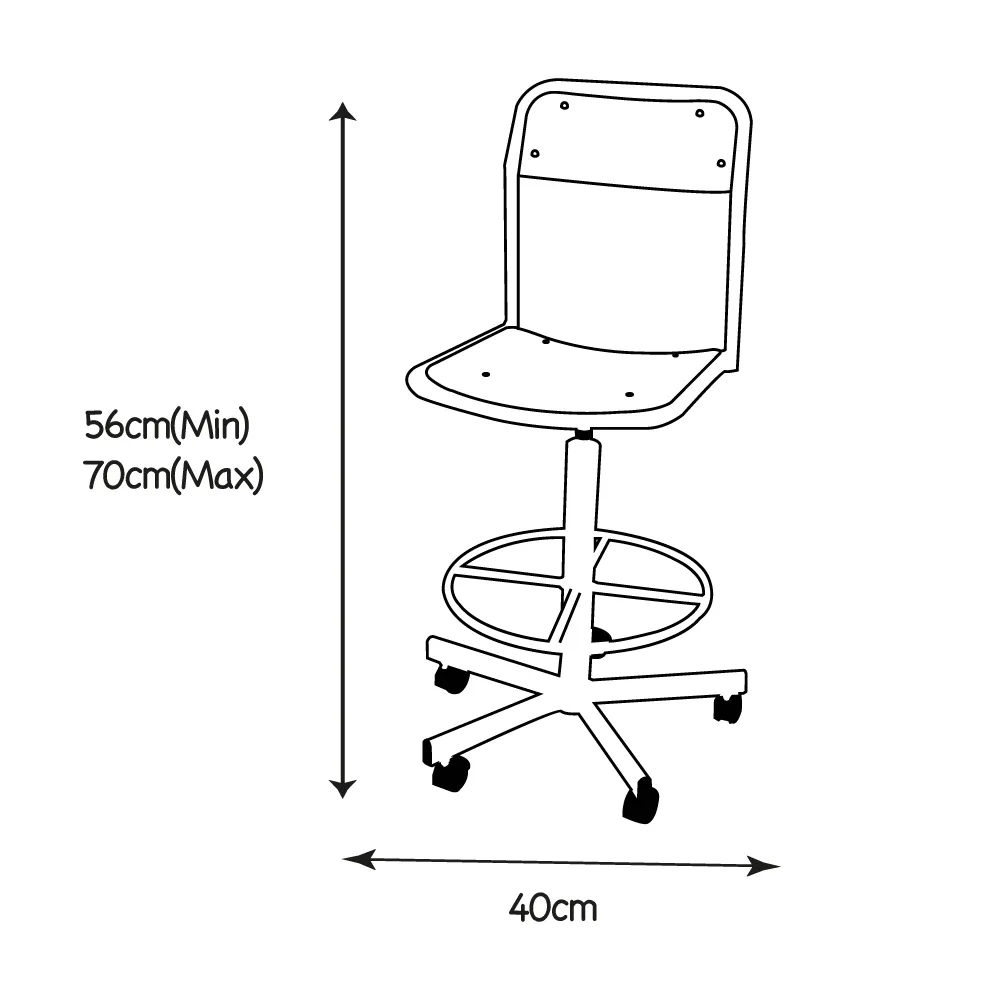 CHAISE LABORATOIRE AVEC ROULETTE – Image 2