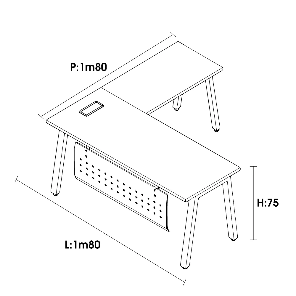 BUREAU DIRECTION X9 AVEC RETOUR – Image 2