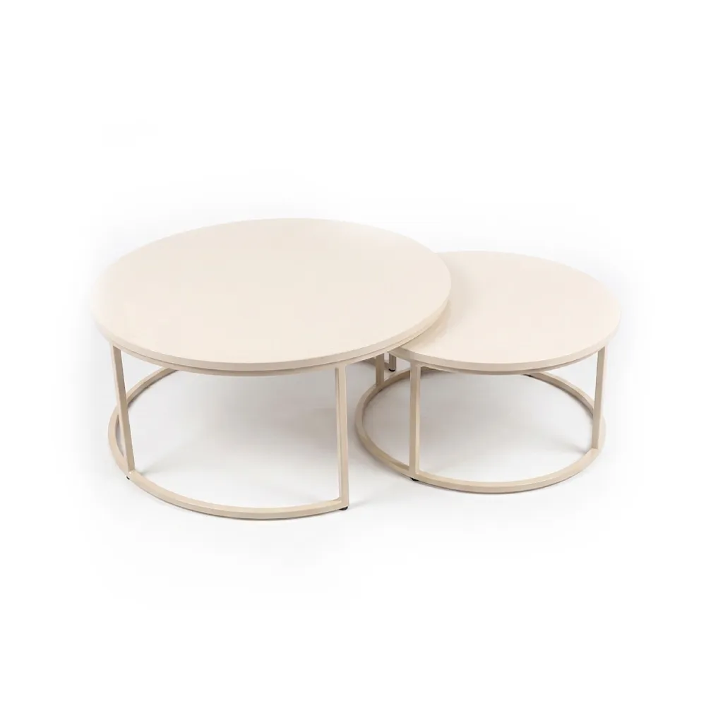ENSEMBLE DE 2 TABLES BASSE PANAMA SATIN BRILLANT