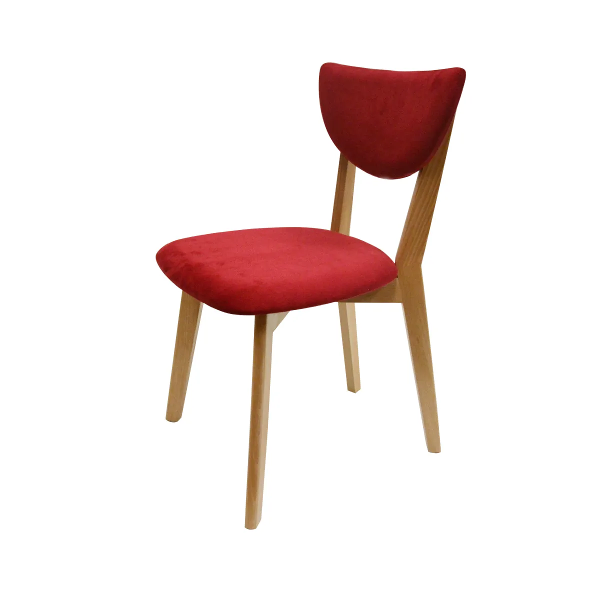 CHAISE CESAR CAPITONNE ROUGE PIETEMENT EN BOIS