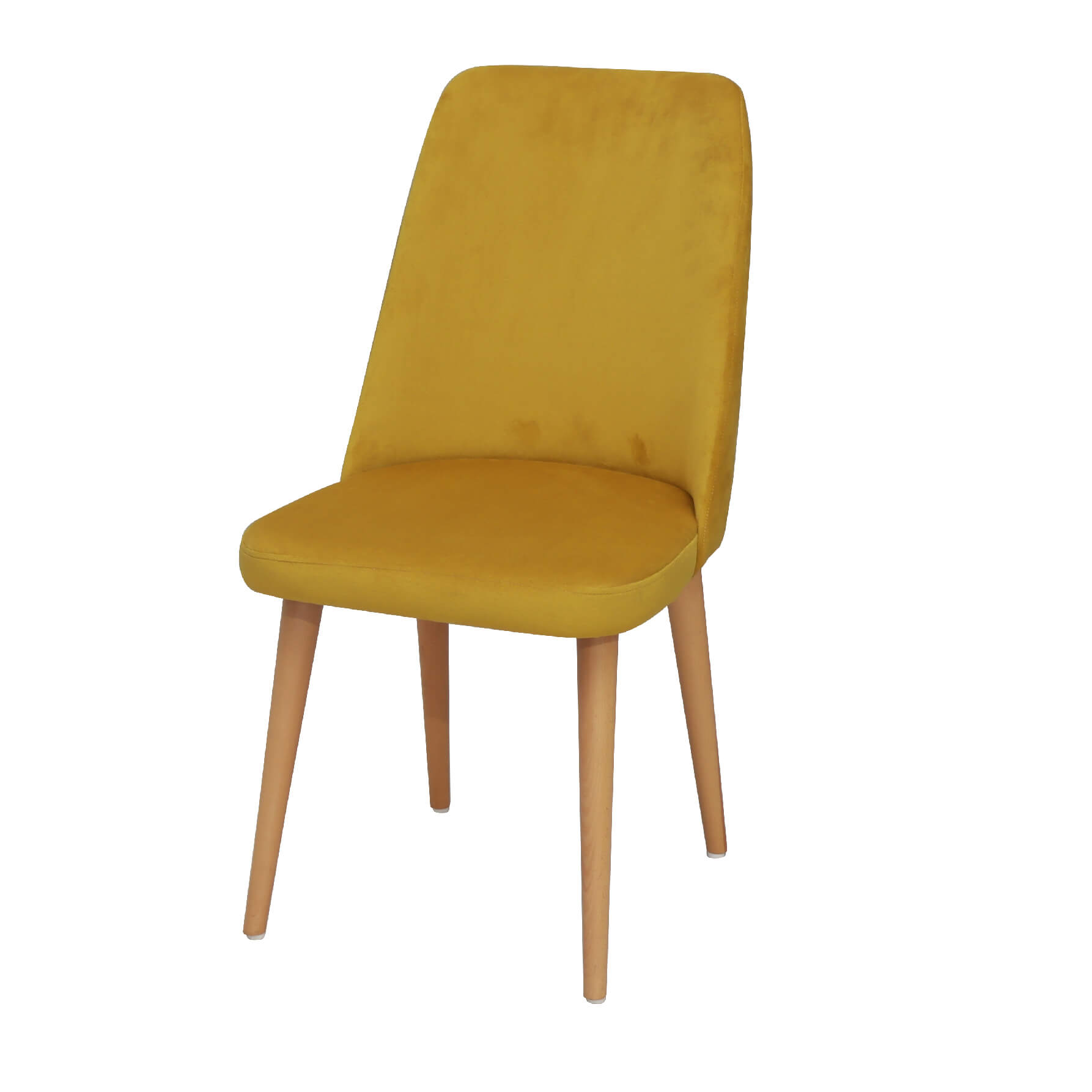 CHAISE ZOOM CAPITONNE JAUNE MOTARDE PIETEMENT EN BOIS