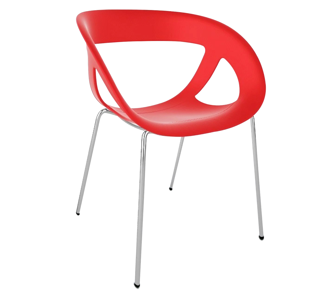 CHAISE CHROME DESIGN ROUGE